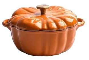 Four hollandais à citrouille Marmite en émail for citrouille, ustensile de cuisine fonte, marmite à soupe, cocotte multifonctionnelle avec revêtement antiadhésif et couvercle(A1 21cm orange)