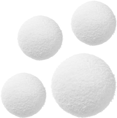 Hohopeti Lot de 4 Boules en Éponge Filtrantes Réutilisables 75 CM pour Piscine et Spa Légères Lavables et Résistantes Chimiquement Boules de Nettoyage Efficaces pour Filtration de