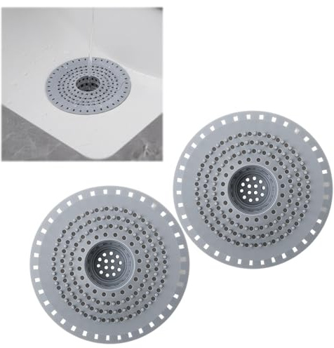 2 Pack Silicone hair catcher for shower drain, Anti-Clog Sink Filter Bath | Retain non floating, non slipping, anti blocking, anti mold and durable properties