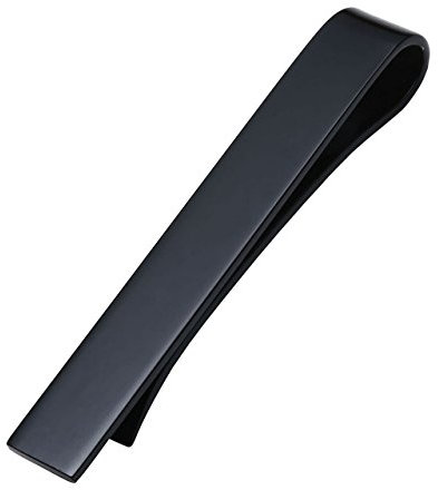 PiercingJ 1x Herren Dünn Skinny Krawattennadel Krawattenklammer Set Business Hochzeit Tie Clip Set für Schmale Krawatte aus Edelstahl, silber/gold/schwarz (schwarz, 54 * 8mm)