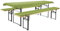 Brandsseller Auflagenset für Bierzeltgarnituren 3-teilig 2 Bankauflagen gepolstert 220x25 cm und 1 Tischdecke 240x90 cm für alle gängigen Festzeltgarnituren Bierbankauflagen Outdoor - Grün