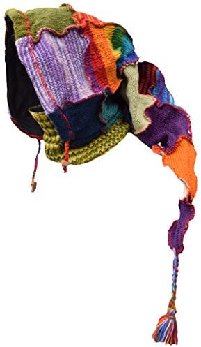 Gheri Wolle Vlies Gefüttert Pixie Spitz Lange Snood Kapuze Nackenwärmer Magier Hut Patchwork