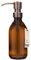 Distributeur de Savon Kuishi en Verre Ambre foncé avec Pompe en Acier Inoxydable, Verre, Bronze, 250 ML
