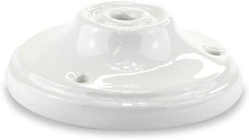Rosace en porcelaine Ø110 1 sortie centrale. Couleur Blanc