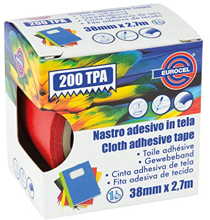 NASTRO ADESIVO TELATO LARGO TESA ROSSO