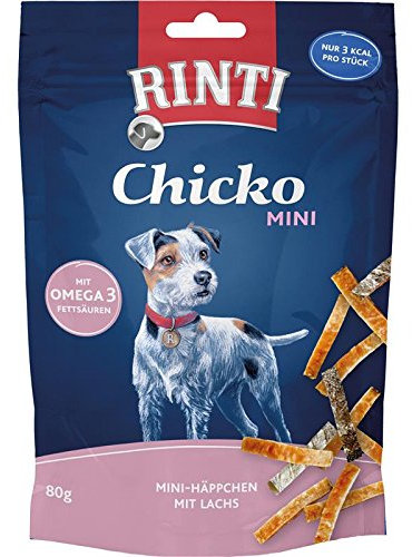 Rinti Chicko Mini Häppchen mit Lachs | 12x 80g Hundesnack
