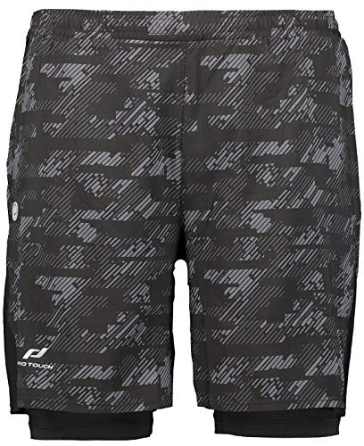 Pro Touch Herren Shorts 2-in-1 Striko, AOP/Black Night, S, 285998