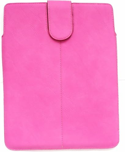 Emartbuy Universal 10-12 Inch Pink PU Leather Secured Slide in Pouch Case Sleeve Holder with Pull Tab Mechanism Compatible with Tablets and eReaders