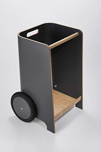 Kaminholzwagen Schlepperfahrer | aus Buchenformholz | Brennholzwagen | (Buchenformholz beidseitig Schichtstoff (CPL) Diamantgrau)