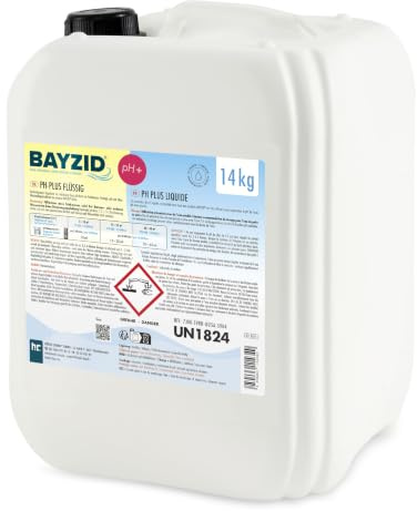 Höfer Chemie 4 x 14 kg pH Heber flüssig BAYZID - pH Plus für einen optimalen pH Wert und einwandfreie Wasserqualität im Pool