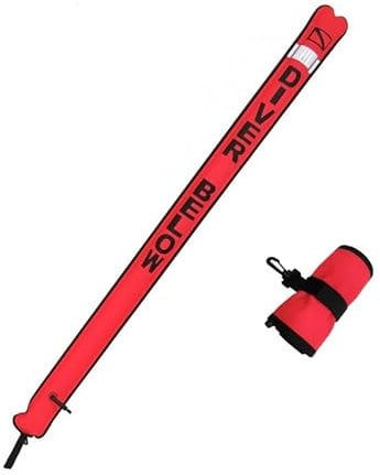 Namvo High Visible Surface Marker Boje Tauchen Sicherheit Unterwasser Aufblasbarer Schwimmerwursttaucher Unterhalb der Signalröhre mit reflektierendem Klebeband und Tauchflagge (1,2 m * 15 cm)