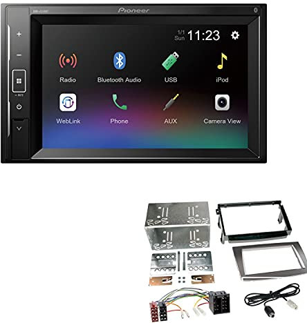 Pioneer DMH-A240BT 2-DIN Autoradio Bluetooth USB passend für Alfa Romeo Mito 2008-2013 Silber