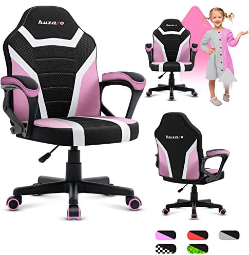 huzaro Ranger 1.0 | Chaise Gaming | Fauteuil pour Enfants | Gamer de Jeu | Design Ergonomique | Hauteur réglable 80mm | Accoudoirs Moelleux | Tissu Respirant | Rose