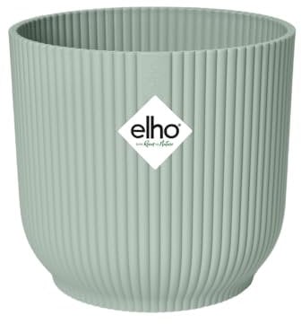 Elho Vibes Fold Rond 16 - Pot De Fleurs pour Intérieur - Plastique 100% Recyclé - Ø 16.1 x H 14.8 cm - Vert/Vert Sorbet