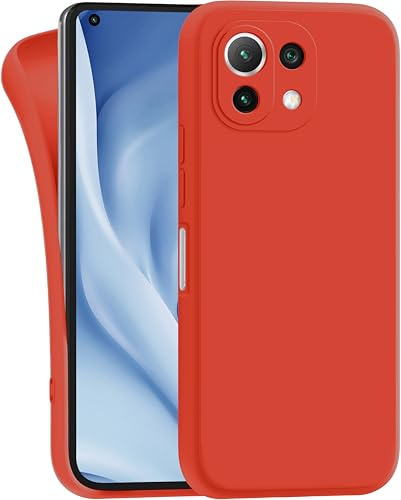 MyGadget Cover per Xiaomi Mi 11 Lite 5G - Custodia Protettiva in Silicone Morbido – Case TPU Flessibile - Ultra Protezione Antiurto & Antiscivolo Arancio