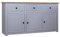Hommdiy Sideboard Massivholz Panama-Kiefer 135 x 40 x 80 cm Grau
