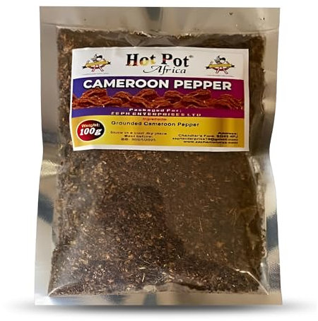 Hot Pot Africa CAMEROON PEPPER (2Pks) Habanero, Ground, Smoked & Extra Hot Aromatic Chilli Powder, Tasty & flavour for BBQ meat, fish and any type of food (100g each)