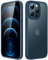 JETech Matte Case for iPhone 12 Pro Max 6.7-Inch, Shockproof Military Grade Drop Protection, Frosted Translucent Back Phone Cover, Anti-Fingerprint (Storm Blue)