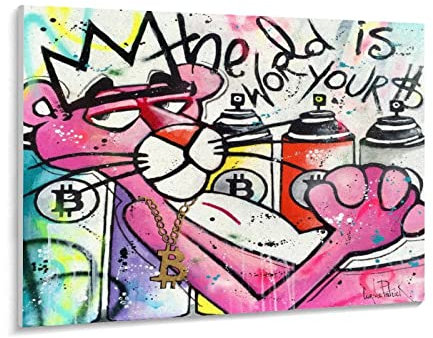 Puzzle 1000 Pièces pour Adultes Divertissement Puzzles en Bois Jouets Doodle Dessin Art De Bande Dessinée Anime Panthère Rose Moderne Décor À La Maison Festival Cadeau Jeu Intellectuel(75x50cm