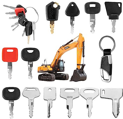 Baumaschinen Schlüssel Set, 14 Stück Ersatz Zündschlüssel Bagger Schlüssel Set Universal Motor Startschalter Zündschlüssel Set Baumaschinen für Zündschlüssel Set Traktor Baggerschlüsselsatz