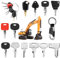 Baumaschinen Schlüssel Set, 14 Stück Ersatz Zündschlüssel Bagger Schlüssel Set Universal Motor Startschalter Zündschlüssel Set Baumaschinen für Zündschlüssel Set Traktor Baggerschlüsselsatz