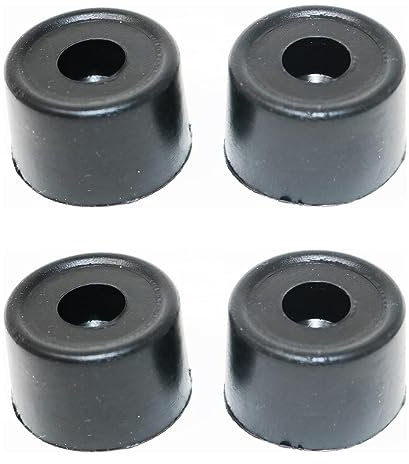 fiXte Large Wall Floor Mounted Rubber Door Stopper Bump Stop 33mm Black (Pack of 4)