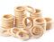 WELHAEPI Holzringe zum Basteln, 30 Stk Holz Ringe, Natürliche Holz Makramee Ringe, Unvollendete Hölzern Holzringe für DIY Schmuck Armband Makramee Anhänger Hängende Dekoration Ringe - 60mm