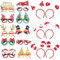 JOSPL Weihnachtsbrillen set 10pcs Weihnachten Brille Rahmen und 6pcs Weihnachts Haarreif Glitzernde Weihnachtsgläser Weihnachten Brillengestell Weihnachtsbaum Haarbänder für Party Kostüm Maskerade