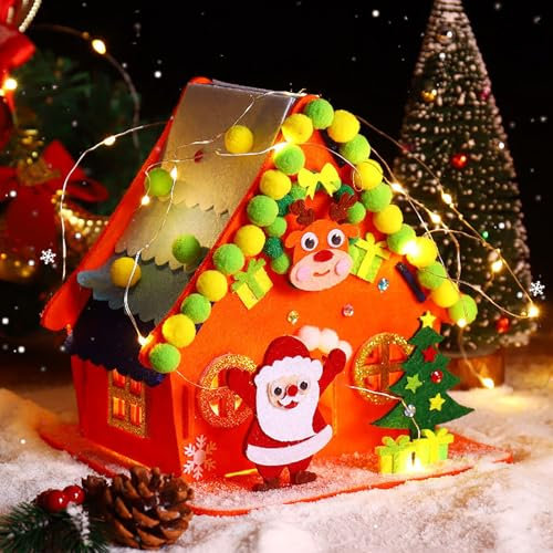 TaimeiMao Weihnachten Moosgummi Bastelset Weihnachten, Weihnachtshaus Basteln, Weihnachtshaus Filz Dekor, Weihnachtsdeko Bastelset, Geeignet für Erwachsene