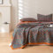 Purefair Musselin-Decke aus 100 % Baumwolle, Jacquard, Bohemian-Mandala-Blumendruck, weicher Bettbezug, 3 Schichten, wendbar, atmungsaktiv, leicht, Kingsize-Bett (248,9 x 238,8 cm), kein Kissenbezug