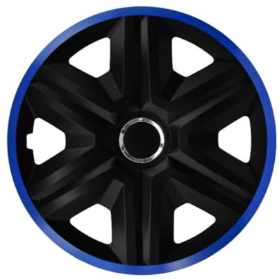 Luckyberg Radkappen 15 Zoll Fast Lux | Radzierblenden 4er-Set für die meisten Automarken und Stahlfelgen, Zierkappen in vielen Farben. Felgenabdeckung für Autofelgen. (15 - BLAU)