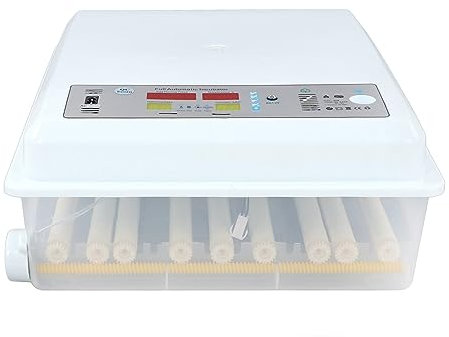 Hühnerbrüter für Bruteier, Geflügelbrutmaschine, Digitales Fahrenheit-Display, Kükenbrüter, Automatisch Drehende Eierbrutmaschine für Enten, Wachteln, Gänse (EU-Stecker 220 V)