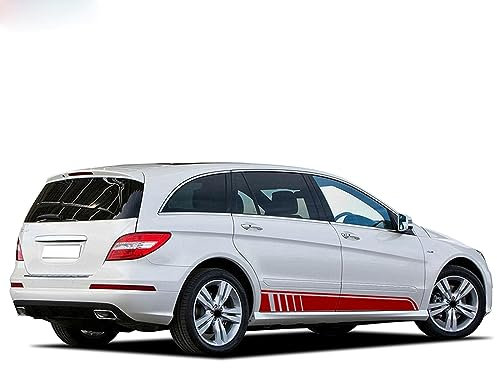 Karosserie Kofferraum Dekoration Aufkleber Taille Linien Aufkleber Tür Seitendekor Aufkleber für Benz R Classe W251 R300 R320 R350 R500 R63 AMG,B-Red