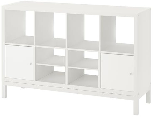 Generisch KALLAX Regal mit Untergestell, 147x94 cm, mit 2 Türen/mit 2 Einlegeböden, weiß