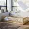 Kids Collective Kinderbett Bodenbett 90x200 cm mit Rausfallschutz, Matratze & Lattenrost Bett Bed Gitterbett Kinder Jugendbett Einzelbett | Natur | von 4. bis 18. Lebensjahr