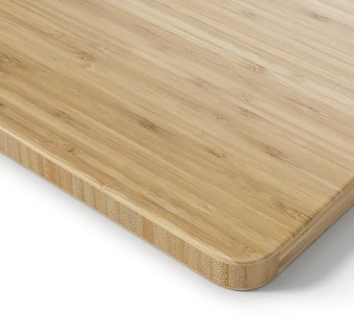 Ergotopia Bambus Tischplatte 120 cm, ideal für höhenverstellbare Schreibtische, Echtholz Schreibtischplatte - 2,5 cm Massivholz Platte Bürotischplatte
