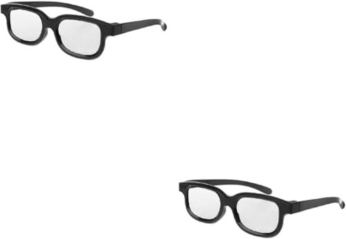 RDAHSUEHH 2 Paar schwarze 3D-Brillen zum Anklippen, polarisiert, passive 3D-Brillen, 3D-Brillen für TV-Film-Brillen