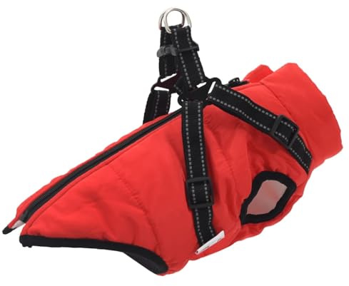 vidaXL Hundemantel mit Geschirr Wasserdicht Reflektierend Rot L28
