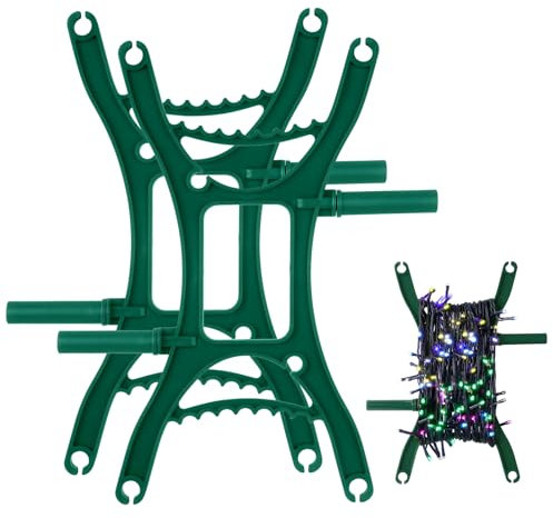 nuyikaso 2Pcs Cable Reel All Purpose Light Storage Holder Christmas Light Organizer for Wind Up Holiday Extension Cords Ropes Wires String Garlands Beads Green