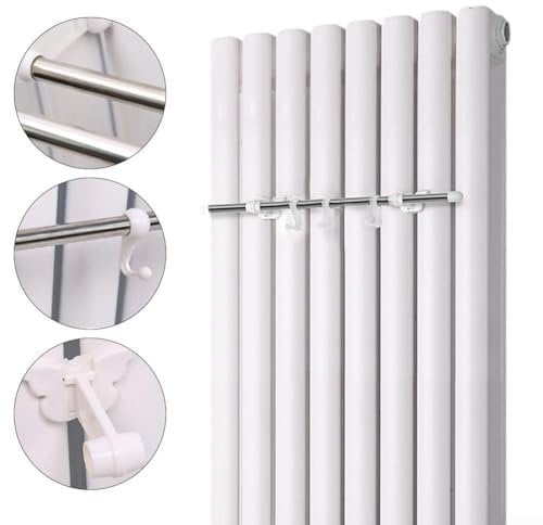 Towel Hanging Solution Stainless Steel For Radiator Rack with 6 Hooks for Efficient Drying (50cm)