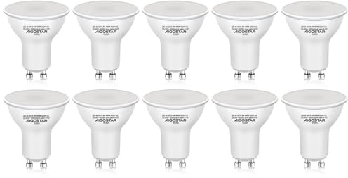 Aigostar GU10 LED Bulbs 10 Pack, 8W Spotlight 640lm Neutral White 4000K, 100° Wide Beam Angle (Equivalent to 88W), Non-Dimmable for Ceiling & Recessed Lights