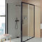 Mampara De Ducha Angular Negro F2 - Anti - Cal 1 Fija + 1 Corredera + Lateral Fijo - 80x120cm