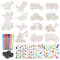 tlidfgeo 67 Stück Dinosaurier Holz Bastelset Dinosaurier Holzbastelsets Kinder Basteln Kindergeburtstag Fur Geburtstag Geschenke Mädchen Jungen