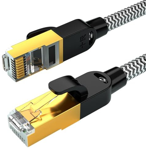 Cavo Ethernet Cat 8 - Cavo Lan Cavo Ethernet a bassa attenuazione | Cavo Ethernet di rete con fili in rame Stp, cavo patch Ethernet Pannello patch modem via cavo verticale per rete di uffici domestici