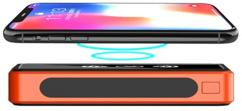 Power Bank Portable Solar Charger 100000Mah, Usb C Solar Power Bank with 5 Outputs 4 Inputs & Led Flashlight, External Battery Pack Solar Portable Charger,Orange