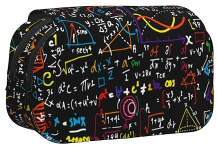 YXDVPALNE Mathematik Physik Formel Doppeltes Clamshell-Stifteetui, tragbares Bleistiftetui mit Reißverschluss