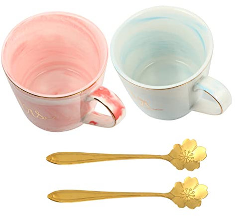 KICHOUSE 1 Set Tazza in ceramica di marmo di nozze Mr e Mrs tazze da caffè tazze in marmo di ceramica regali per la sposa e lo sposo paio di tazze tazza di coppia di caffè