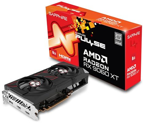 Sapphire 11350-04-20G Pulse AMD Radeon™ RX 9060 XT Gaming OC Graphics Card with 8GB GDDR6, AMD RDNA 4