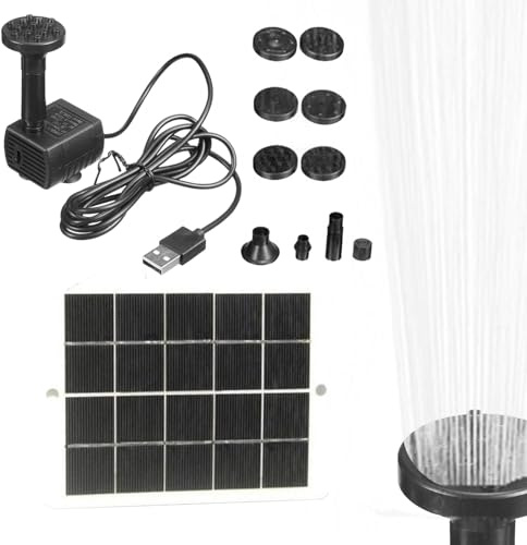 Fontaine d'eau solaire, pompe à eau avec panneau solaire de 15 W pour abreuvoir d'oiseaux sans piles - Chargeur résistant aux intempéries pour décoration de jardin, balcon, bain pour oiseaux et