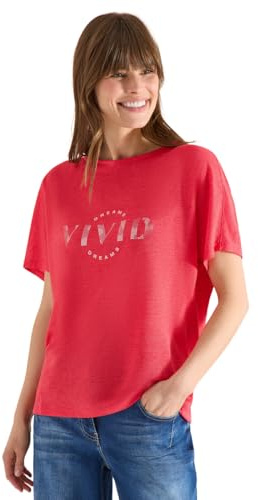 Cecil Dropped Shoulder Shirt in Leinen-Optik Fresh red M